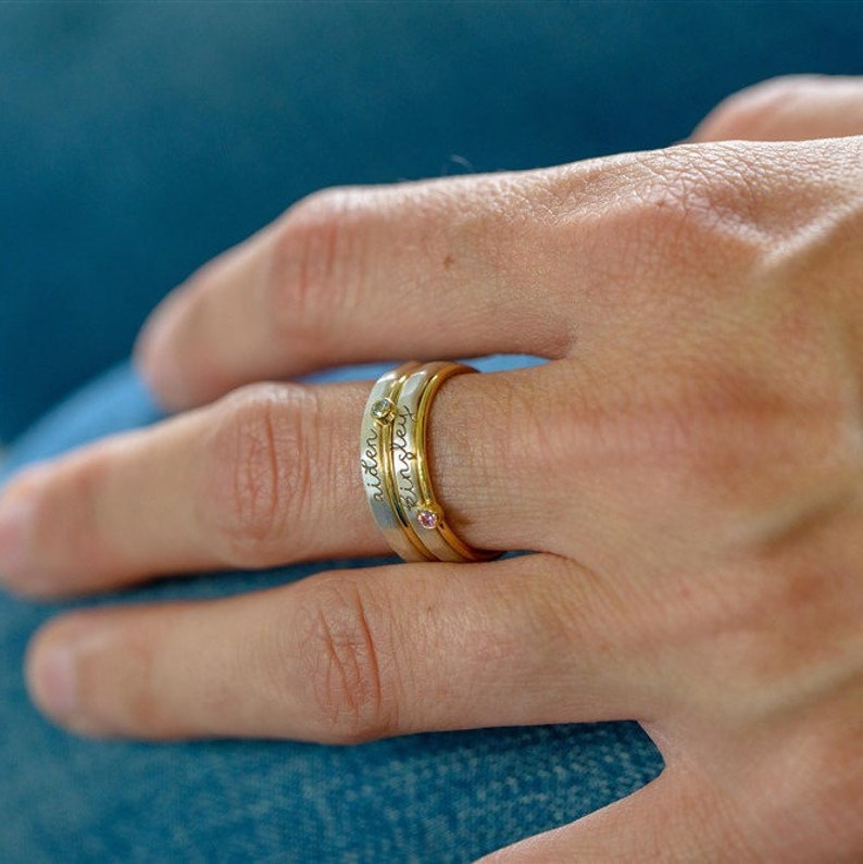 Personalized Stacking Name Rings