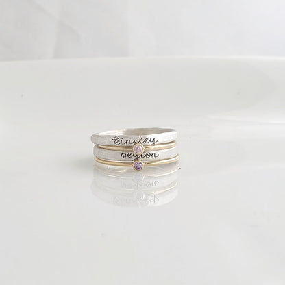 Personalized Stacking Name Rings
