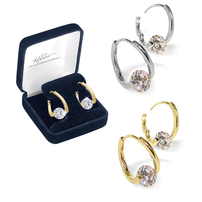 🔥Classic Sparkling Zircon Huggie Earrings | Minimalist Luxury Geometric Hoop Earrings for Women
