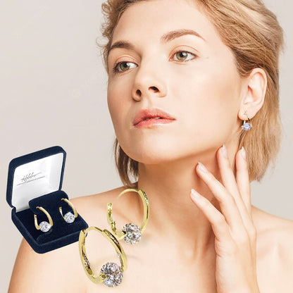 🔥Classic Sparkling Zircon Huggie Earrings | Minimalist Luxury Geometric Hoop Earrings for Women