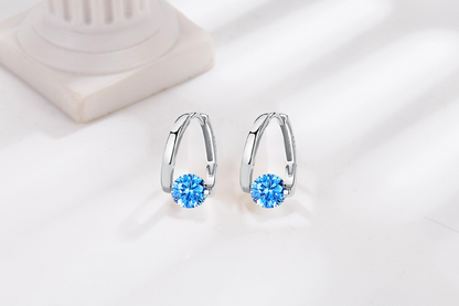 🔥Classic Sparkling Zircon Huggie Earrings | Minimalist Luxury Geometric Hoop Earrings for Women