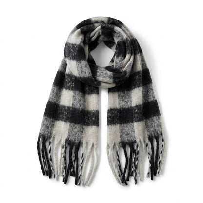 Classic Plaid Tassel Winter Scarf