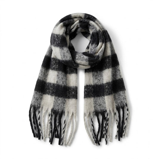 Classic Plaid Tassel Winter Scarf