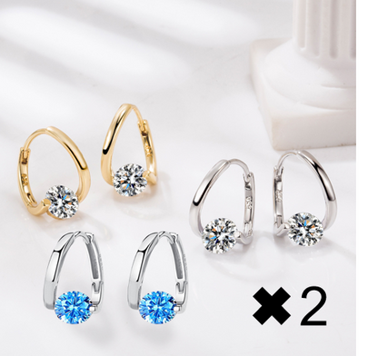 🔥Classic Sparkling Zircon Huggie Earrings | Minimalist Luxury Geometric Hoop Earrings for Women