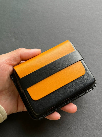 Handcrafted Vegetable - Tanned Leather Card Holder - ( Business Card Case)