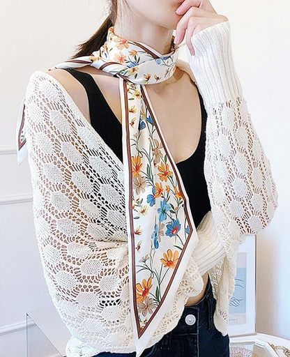 Head Scarf Hair Neck Scarves For Women Purse Bag Scarfs For Handbags Silky Long Thin Satin Headscarf Fashion