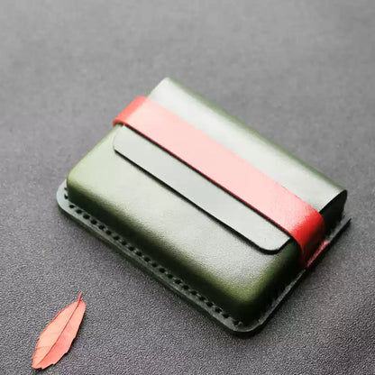 Handcrafted Vegetable - Tanned Leather Card Holder - ( Business Card Case)