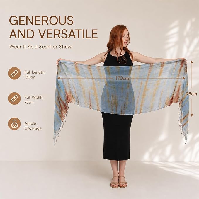 100% Pure Silk Scarf Woman's Scarves Shawl Wrap Hand Painted Silk Scarf