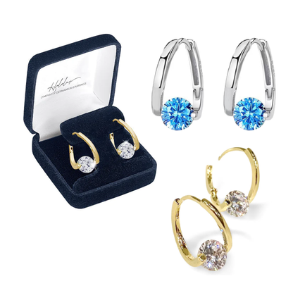 🔥Classic Sparkling Zircon Huggie Earrings | Minimalist Luxury Geometric Hoop Earrings for Women
