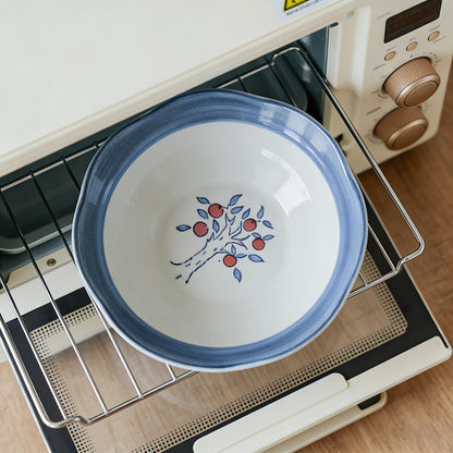 Hand-Painted Ceramic Shallow Bowl