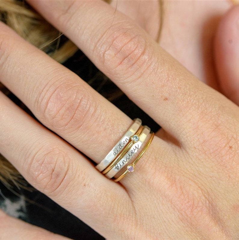 Personalized Stacking Name Rings