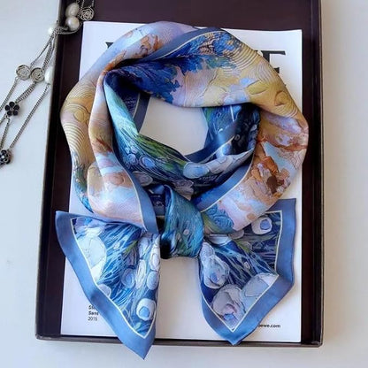100% Silk Scarf for Women 59 * 6.3 Long Shawls for Headscarf and Neck- Oblong Hair Wraps with Gift Packed