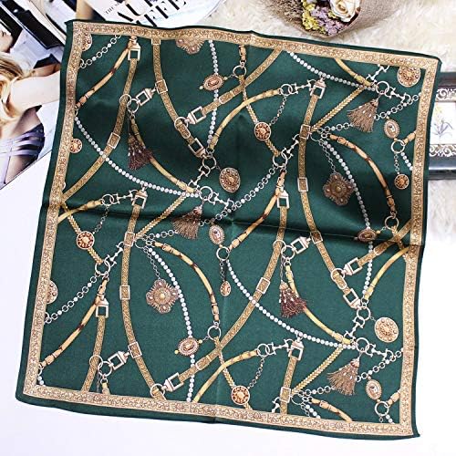100% Small Square Pure Mulberry Silk Scarf -21'' x 21''- Lightweight Neckerchief -Digital Printed Solid Color Headscarf