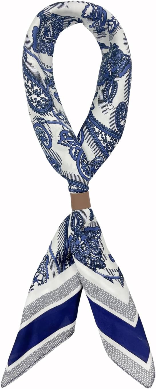 Square Scarf for Men Silk Feel Neck Scarf Satin Bandana Neckerchief Head Scarves Fashion Gifts for Men Formal Casual Business