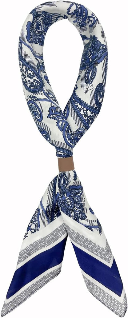Square Scarf for Men Silk Feel Neck Scarf Satin Bandana Neckerchief Head Scarves Fashion Gifts for Men Formal Casual Business