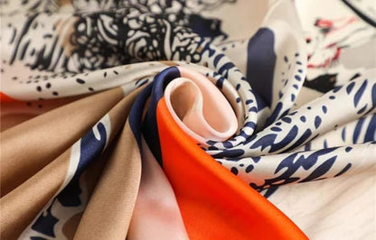 100% Pure Mulberry Silk Scarf 35'' Large Square Lightweight Headscarf –Women’s Hair Wraps-With Gift Packed