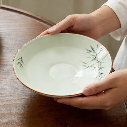 Hand-Painted Ink Bamboo Artisan Ceramic Tableware