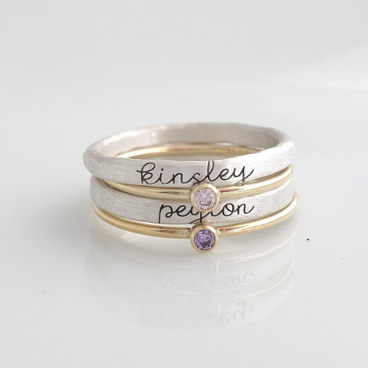 Personalized Stacking Name Rings