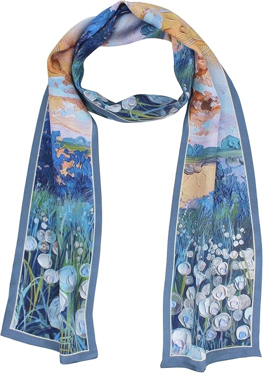100% Silk Scarf for Women 59 * 6.3 Long Shawls for Headscarf and Neck- Oblong Hair Wraps with Gift Packed