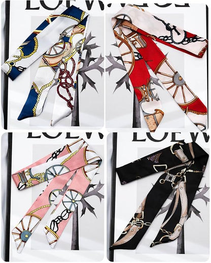 6 Pack Scarf Bags for Women - Narrow Scarf Hair & Neck Scarves - Fashion Gifts