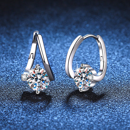 🔥Classic Sparkling Zircon Huggie Earrings | Minimalist Luxury Geometric Hoop Earrings for Women