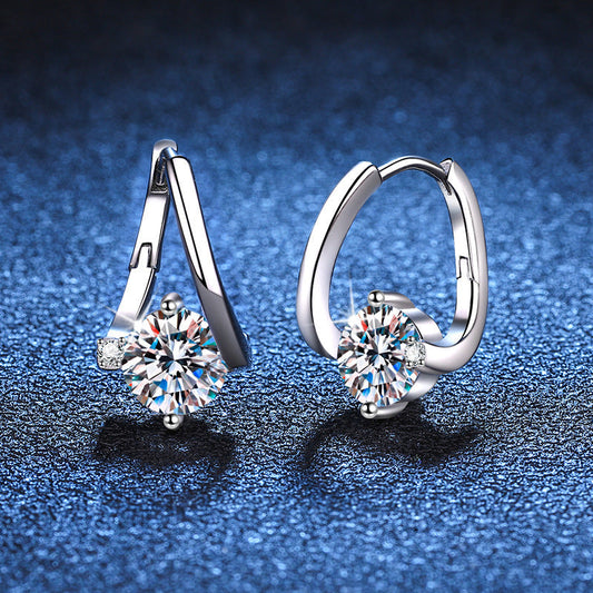 🔥Classic Sparkling Zircon Huggie Earrings | Minimalist Luxury Geometric Hoop Earrings for Women