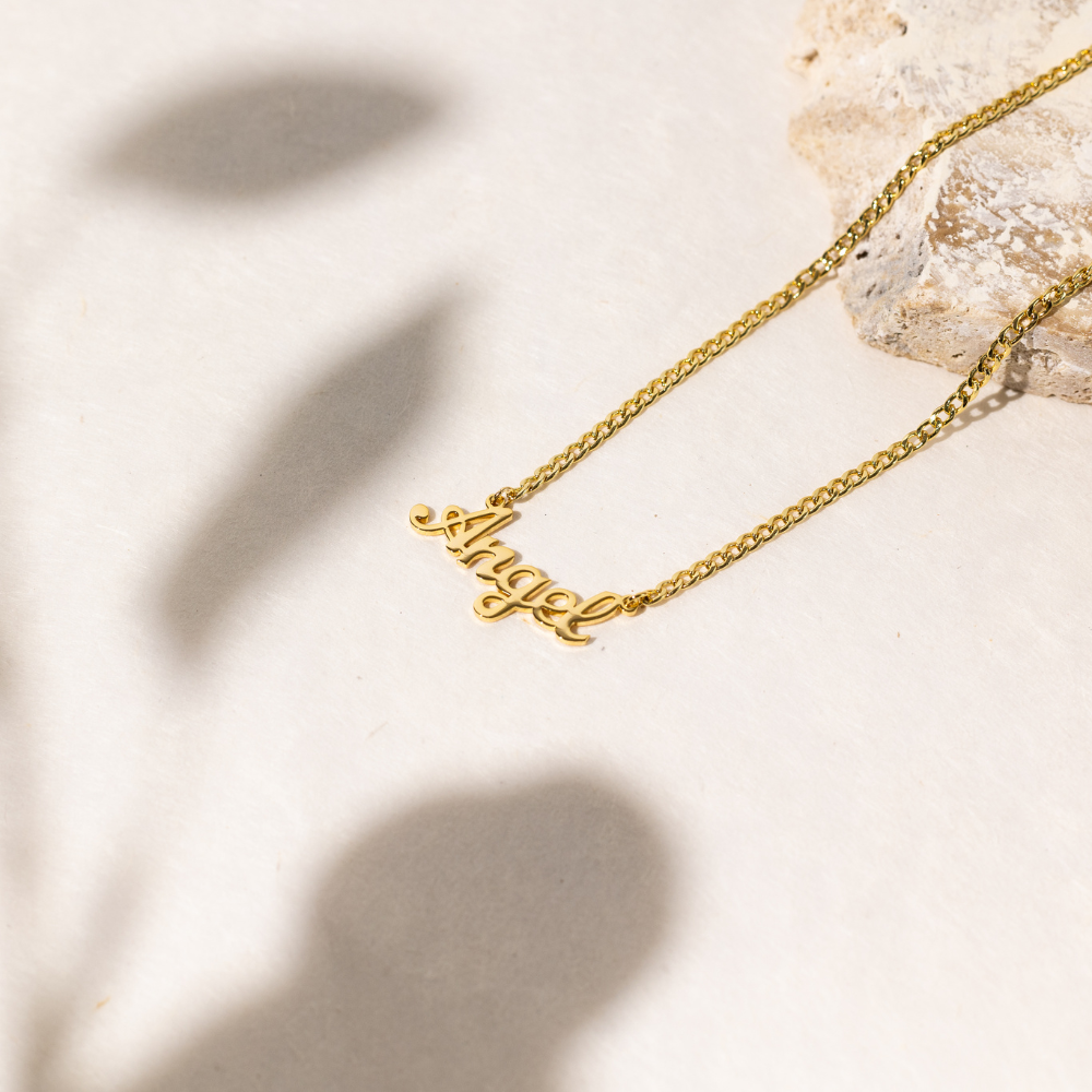 Ashley Custom Name Necklace Cuban Chain