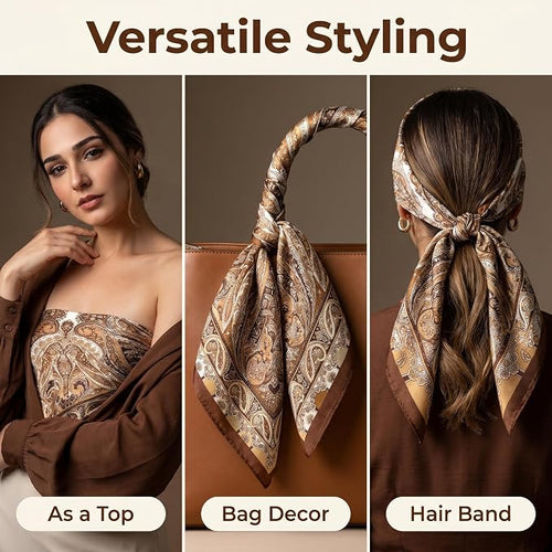 Satin Head Scarf Silk Like Hair Scarf Stain Bandana For Women Hair Scarves Accessories Fashion Neck Silk