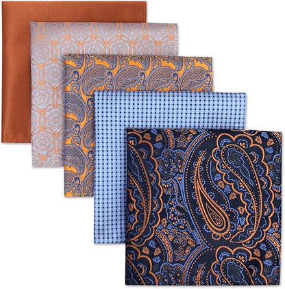 5 Assorted Handkerchiefs for Men Square Size One Size