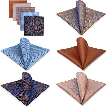 5 Assorted Handkerchiefs for Men Square Size One Size