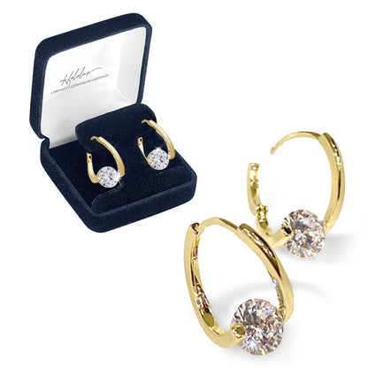 🔥Classic Sparkling Zircon Huggie Earrings | Minimalist Luxury Geometric Hoop Earrings for Women