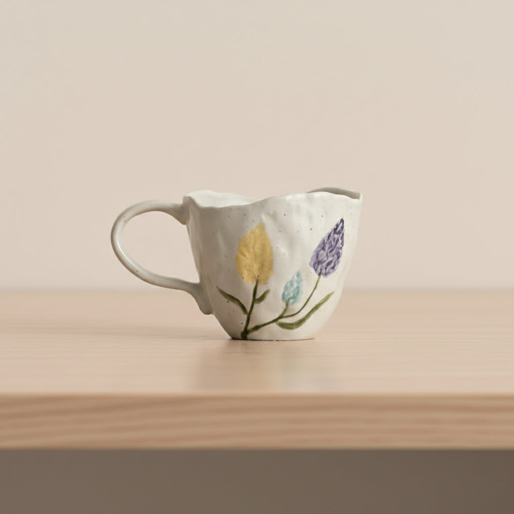 Hand-Painted Tulip Ceramic Mug