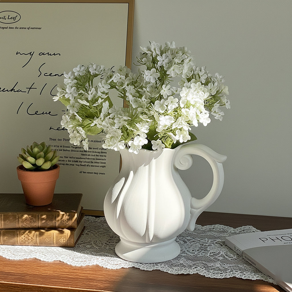 Artisan Frosted Pumpkin Pitcher Vase
