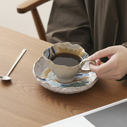 Retro Hand-Glazed Irregular Ceramic Coffee Set
