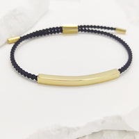 Gold Engraved Plate + Black Rope