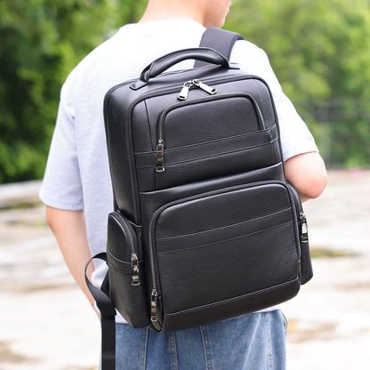 Genuine Leather Horsehide Backpack - Large Capacity Travel Bag
