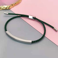 Steel Engraved Plate + Dark Green Rope