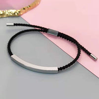 Steel Engraved Plate + Black Rope