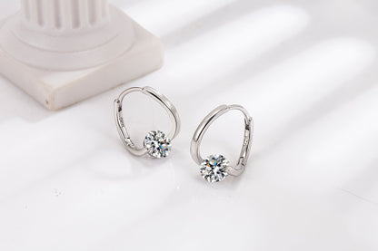 🔥Classic Sparkling Zircon Huggie Earrings | Minimalist Luxury Geometric Hoop Earrings for Women