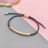Gold Engraved Plate + Gray Rope