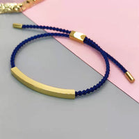 Gold Engraved Plate + Blue Rope