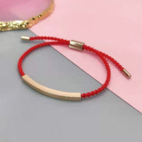 Rose Gold Engraved Plate + Red Rope