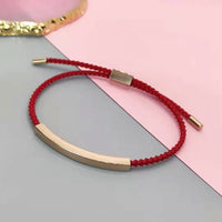 Rose Gold Engraved Plate + Burgundy Rope