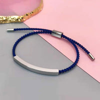 Steel Engraved Plate + Blue Rope