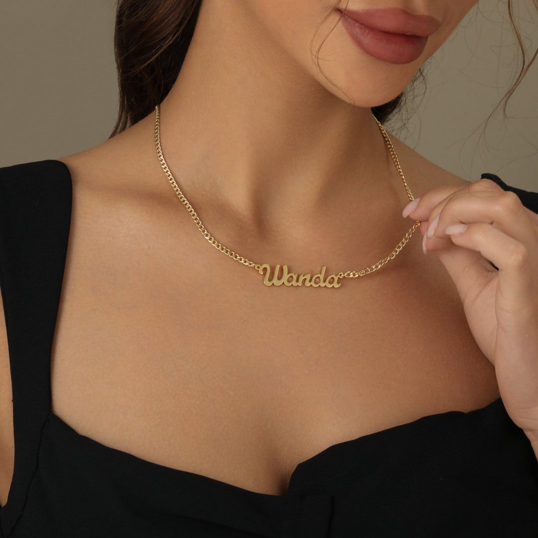 Ashley Custom Name Necklace Cuban Chain